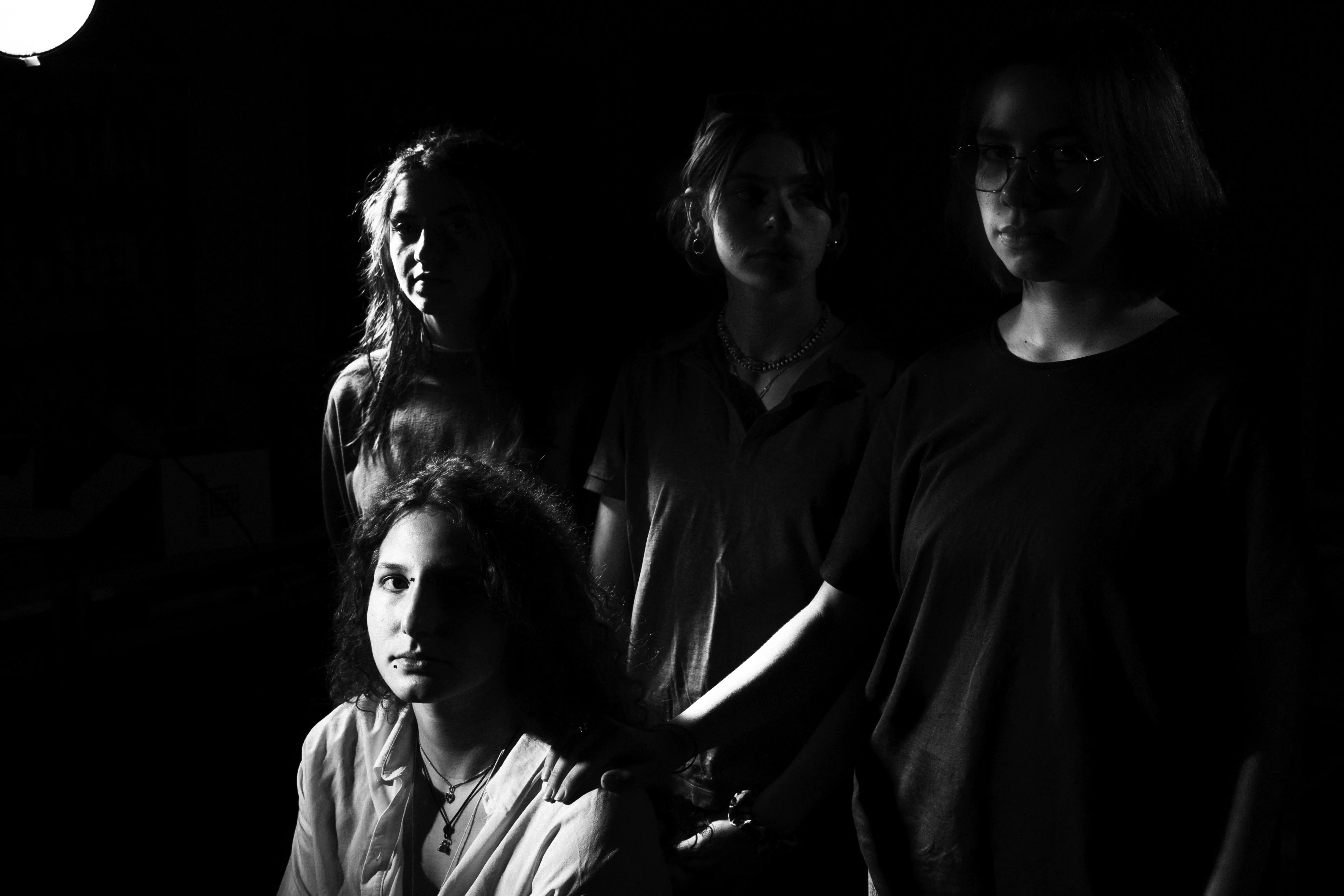 group photography in black and white